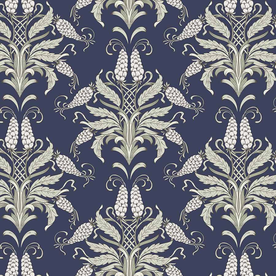 Blue Vintage Damask Wallpaper buy at the best price with delivery – uniqstiq